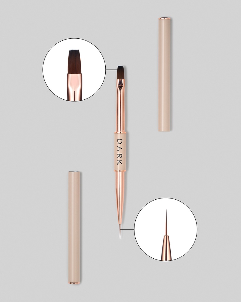 DARK double-sided brush beige (liner 11 mm flat square gel 9 mm)