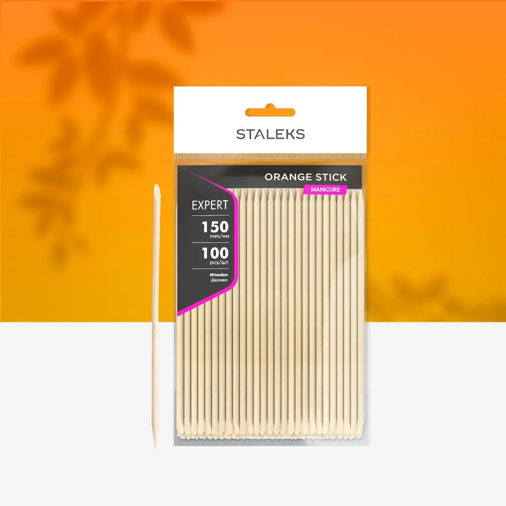 STALEKS EXPERT Orange stick wooden, 150 mm (100 pcs)