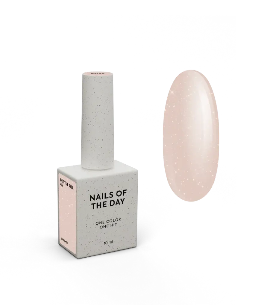 NAILSOFTHEDAY Bottle Gel 45 – nude ultra-strong gel for nail reinforcement, 10 ml  