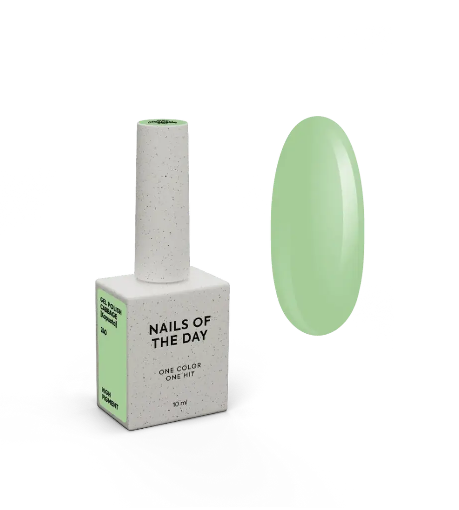 NAILSOFTHEDAY Gel Polish Cabbage [Kapusta] 240 – Lime Green Gel Polish with One-Coat Coverage, 10 ml 