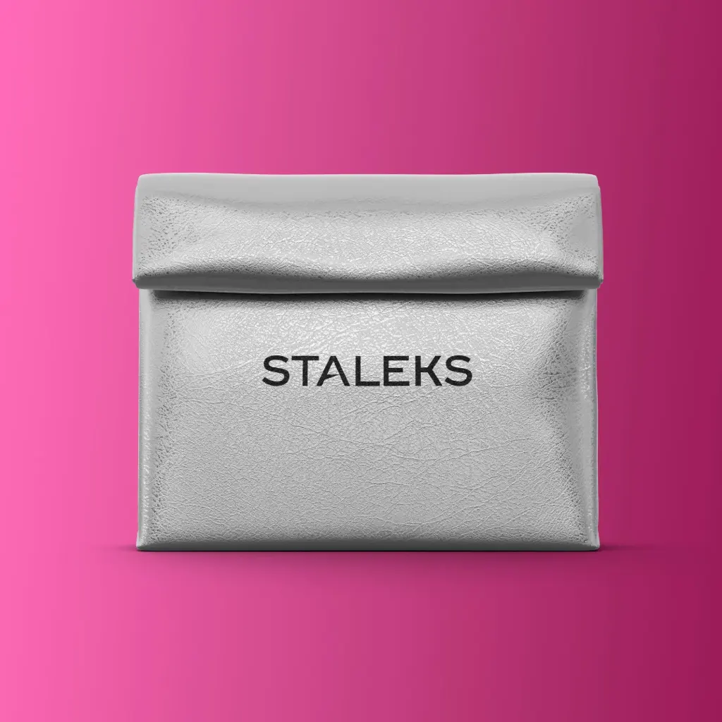 Staleks Cosmetic bag — silver eco-leather, size L
