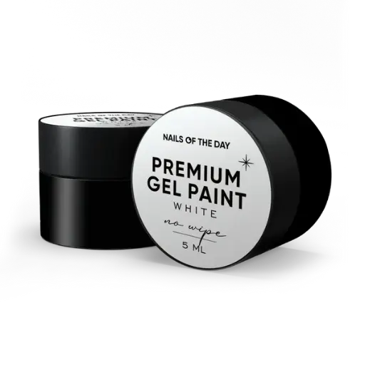 NAILSOFTHEDAY Premium gel paint White no wipe — gel paint without a sticky layer, 5 ml
