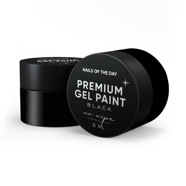 NAILSOFTHEDAY Premium gel paint Black no wipe — gel paint without a sticky layer, 5 ml