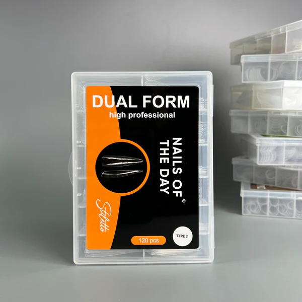 Nails Of The Day Dual Form Stiletto (Type 3) — upper stiletto/almond forms for nails, 120 pcs