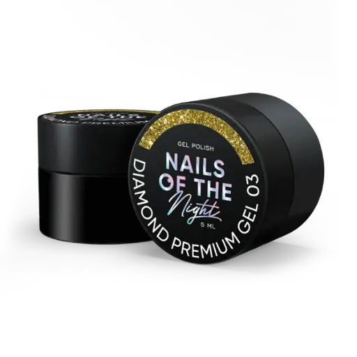 Nails Of The Day Diamond Premium gel – gel polish 03 — golden gel polish with fine metallic nail polish, 5 ml
