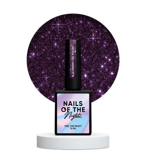 Nails Of The Night Blackberry gel polish — purple reflective gel polish for nails, 10 ml