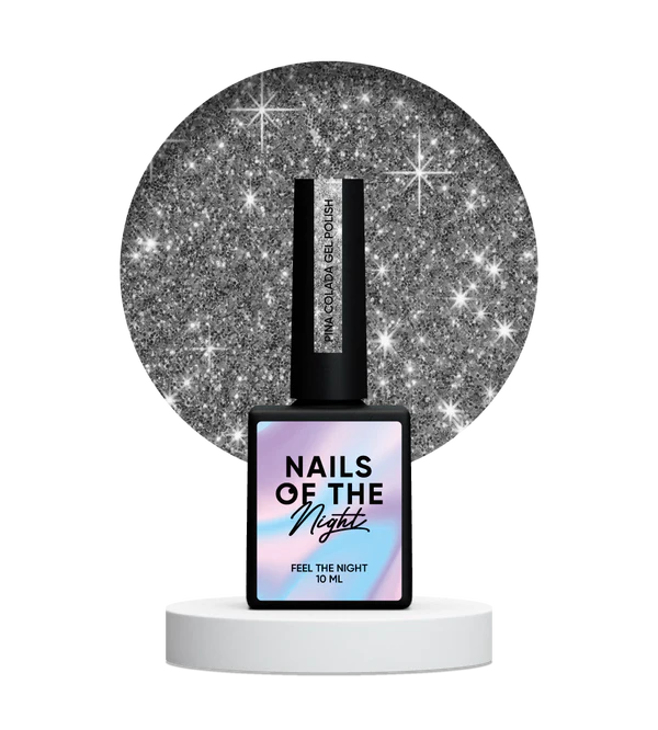 Nails Of The Day Pina Colada gel polish — gray reflective gel polish for nails, 10 ml