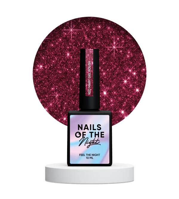 Nails Of The Day Red Mary gel polish — red reflective gel polish for nails, 10 ml