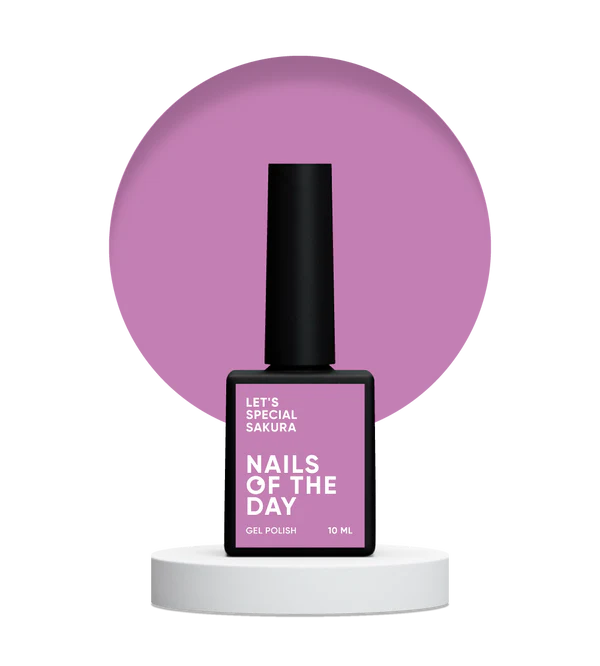 Nails Of The Day Let's special Sakura - special purple pastel/pale purple gel nail polish in one coat, 10 ml