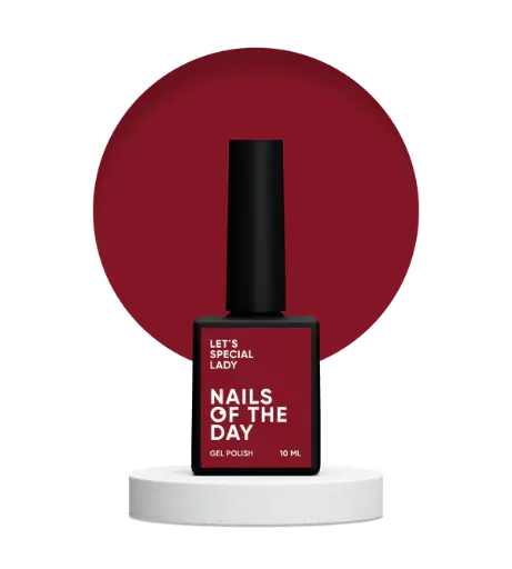Nails Of The Day Let's special Lady - deep red gel nail polish covering one layer, 10 ml