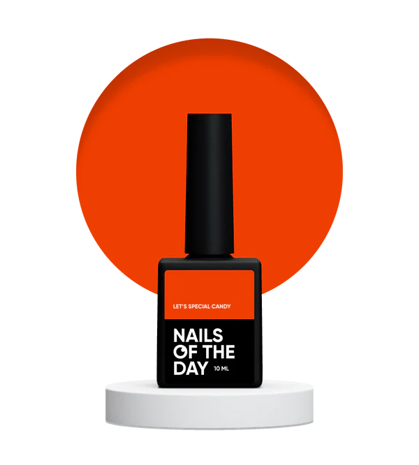 Nails Of The Day Let's special Candy - a special bright saturated coral gel polish overlapping in one layer, 10 ml