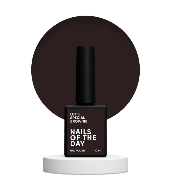 Nails Of The Day Let's Special Brownie — cool brown gel nail polish, covering in one layer, 10 ml