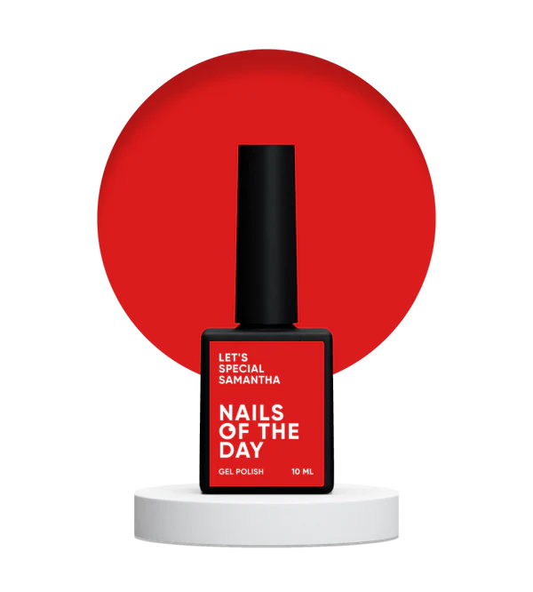 Nails Of The Day Let's special Samantha — crimson gel nail polish covering one layer, 10 ml