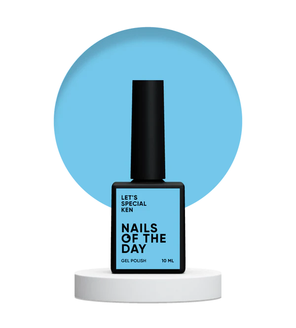 Nails Of The Day Let's special Ken — a special sky blue gel nail polish that overlaps in one layer, 10 ml