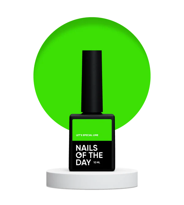 Nails Of The Day Let's special Lime - a special neon-lettuce gel polish overlapping in one layer, 10 ml