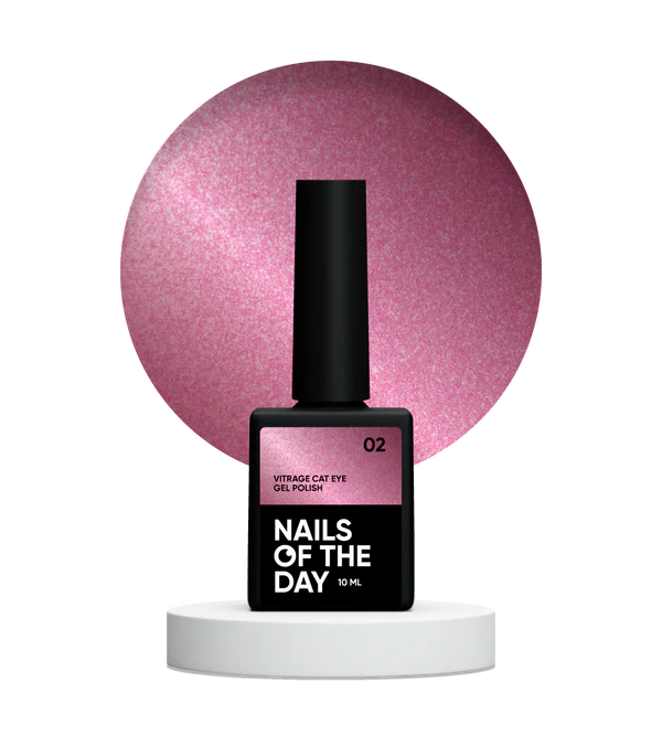 Nails Of The Day Vitrage cat eye 02 — stained red gel polish with a cat's eye, 10 ml