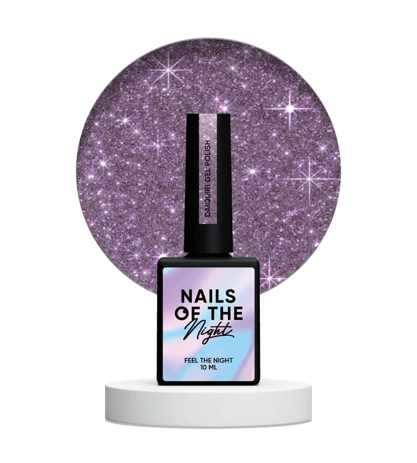 Nails Of The Night Daiquiri gel polish — purple reflective gel polish for nails, 10 ml