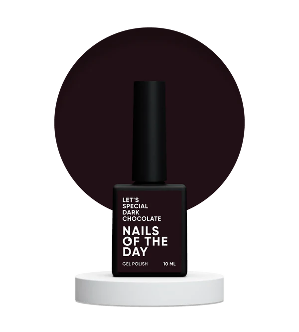 Nails Of The Day Let's special Dark Chocolate - dark brown gel polish for nails covering one layer, 10 ml