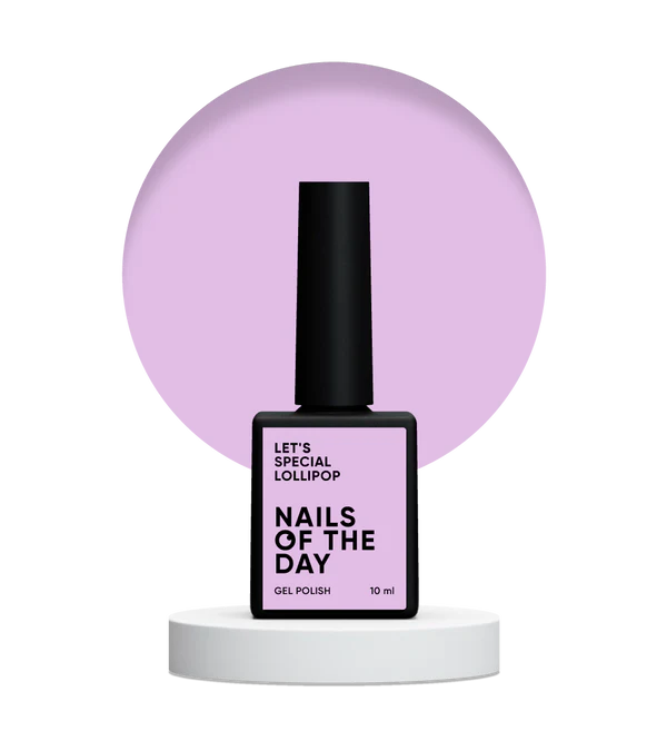 Nails Of The Day Let's special Lollipop - purple pastel gel nail polish covering one layer, 10 ml