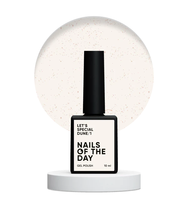 Nails Of The Day Let's special Dune/1 - light sand with a golden shimmer of the sun gel nail polish covering one layer, 10 ml