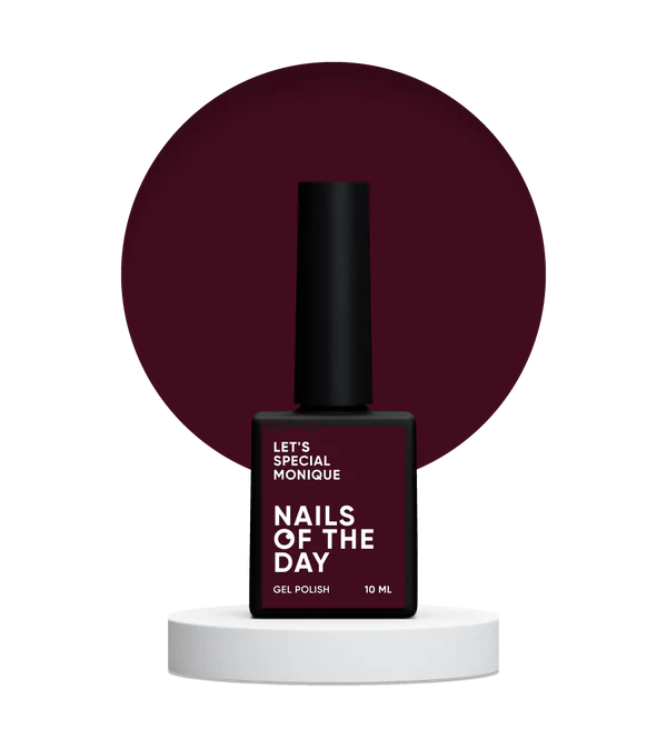 Nails Of The Day Let's special Monique - dark plum gel nail polish covering one layer, 10 ml