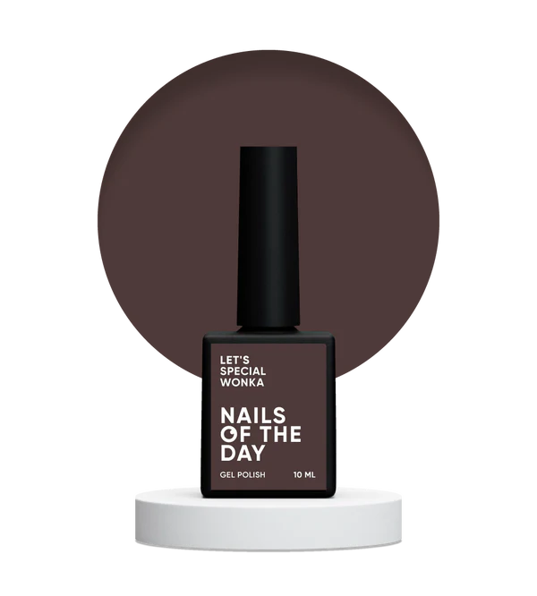 Nails Of The Day Let's special Wonka - dusty brown gel nail polish covering one layer, 10 ml