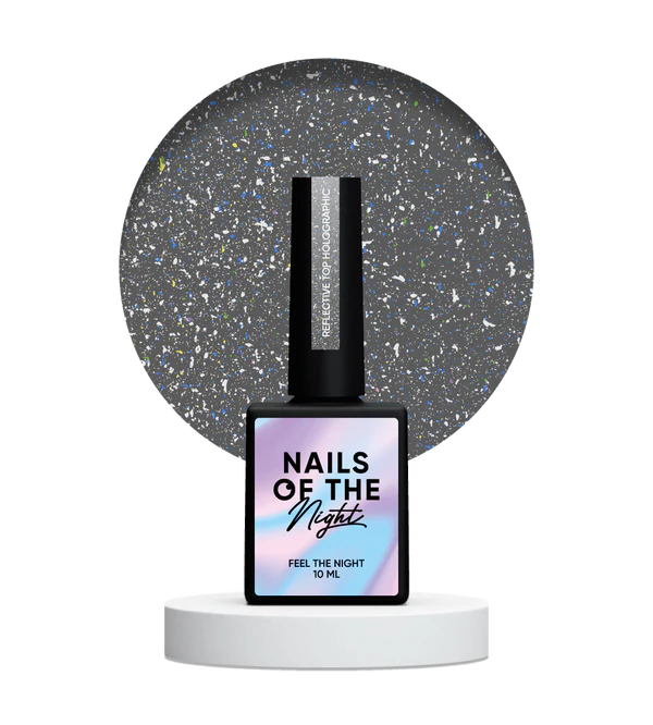 Nails Of The Night Reflective top Holographic - reflective holographic top without a sticky layer for nails, 10 ml