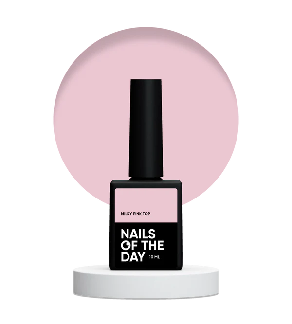 Nails Of The Day Milky pink top - gentle milky pink top without a sticky layer for nails, 10 ml