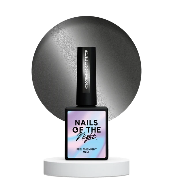 Nails Of The Night Holographic Top Cat eye - a holographic top with a cat eye effect for nails without a sticky layer, 10 ml