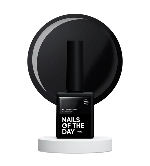 Nails Of The Day No stress top no wipe — glossy top without a sticky layer and without UV filters, ANTI-SCRATCH top, 10 ml