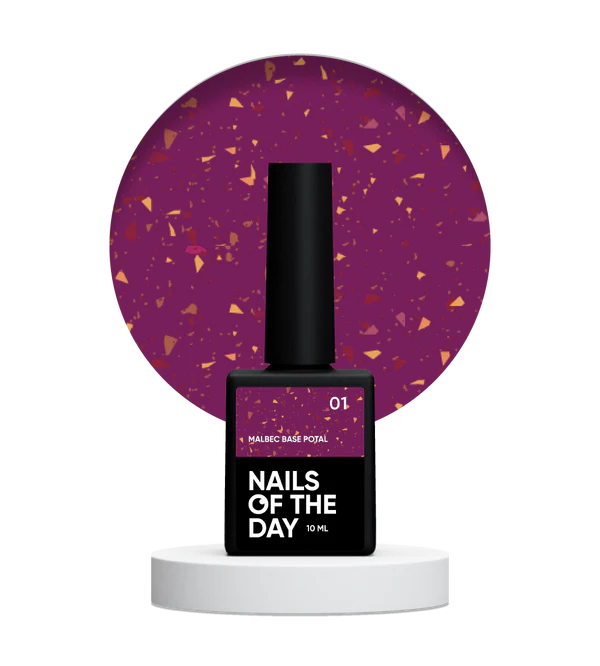 Nails Of The Day Malbec base potal 01 – fantastic stained glass base with golden potal, 10 ml