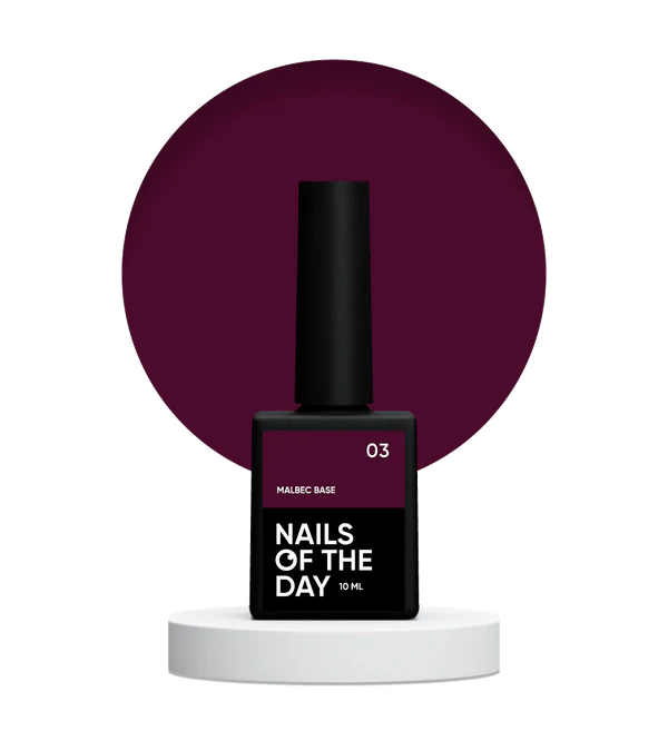 Nails Of The Day Malbec base 03 – stained wine-red base, 10 ml