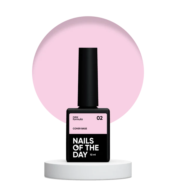 Nails Of The Day Cover base NEW Formula 02 — pink-nude camouflage base coat for nails, 10 ml