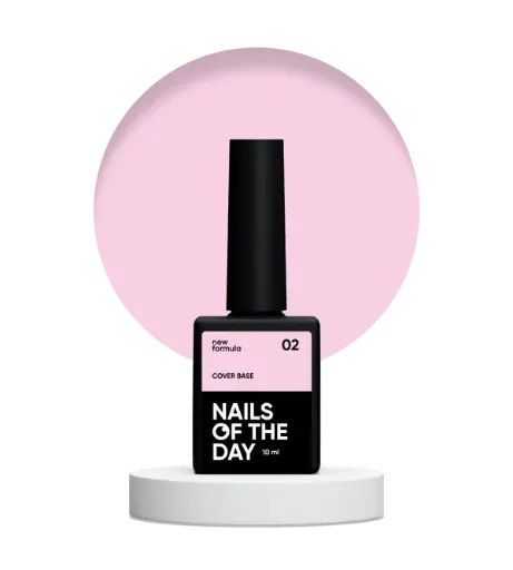 Nails Of The Day Cover base NEW Formula 02 — pink-nude camouflage base coat for nails, 10 ml
