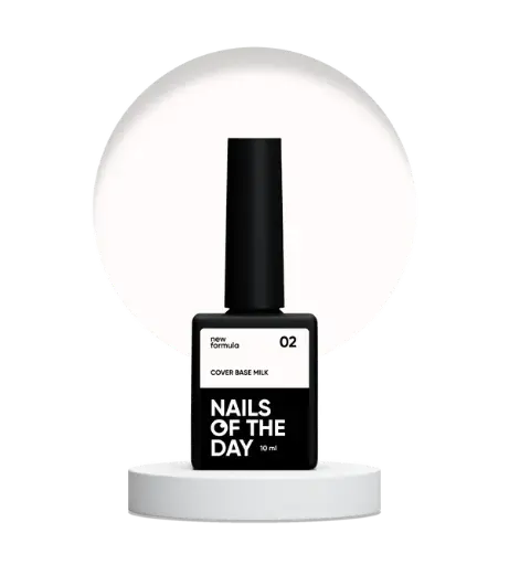 Nails Of The Day Cover base NEW Formula milk 02 — milk camouflage base coating for nails, 10 ml