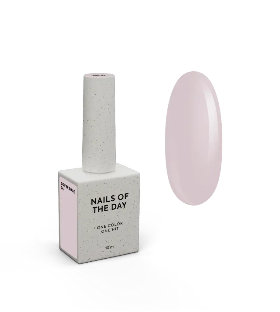 Nails Of The Day Cover base NEW Formula 04 — translucent powder-pink base coat for nails, 10 ml