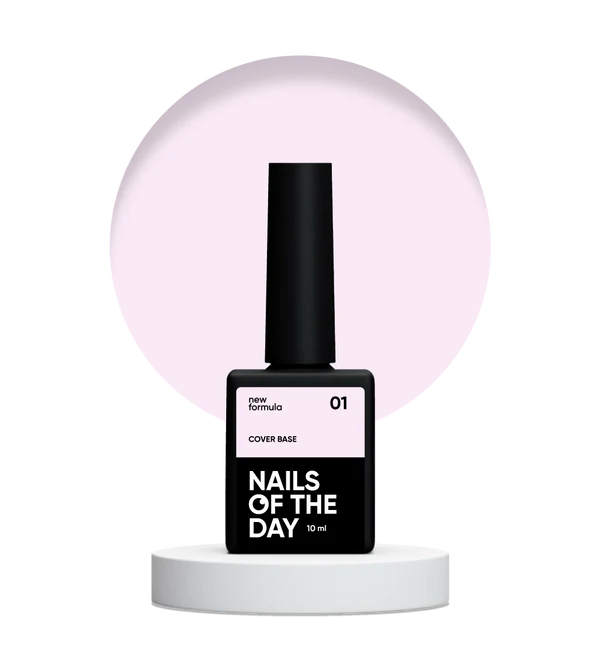 Nails Of The Day Cover base NEW Formula 01 — light pink camouflage base coat for nails, 10 ml