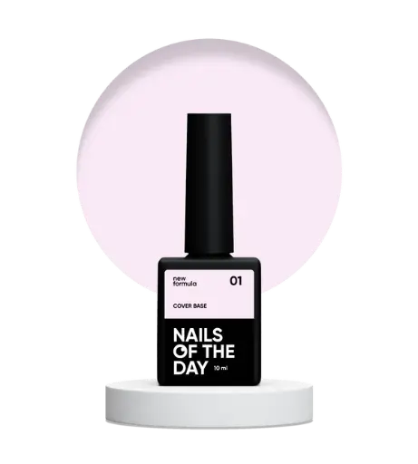 Nails Of The Day Cover base NEW Formula 01 — light pink camouflage base coat for nails, 10 ml