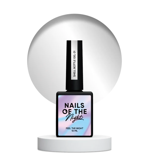 Nails Of The Night Shell bottle gel 01 — ultra-strong liquid bottle gel with a self-leveling function with a pearl effect for nails, 10 ml