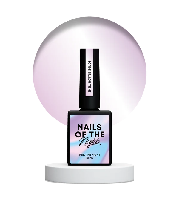 Nails Of The Night Shell bottle gel 02 — ultra-strong liquid bottle gel with a self-leveling function with a pearl effect for nails, 10 ml
