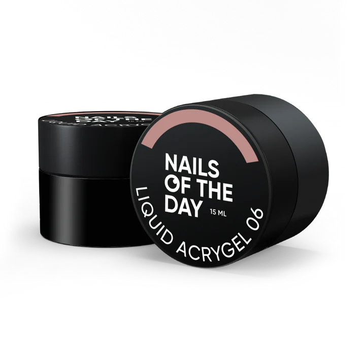 Nails Of The Day Liquid Acrygel 06 — warm nude liquid acrygel of a new formula for nails, 15 ml