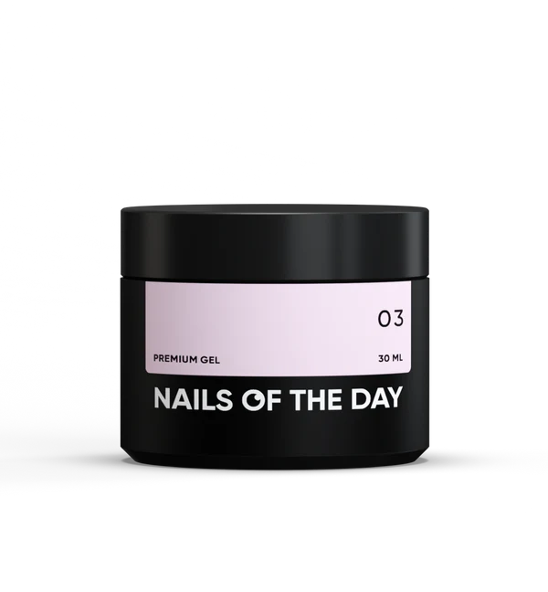 NAILSOFTHEDAY Premium Gel 03 — gel constructor rosa lechoso para francesa, 30 ml