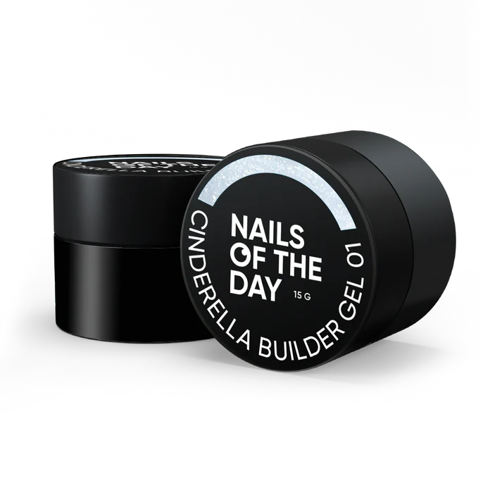 Nails Of The Day Cinderella builder gel 01 — milky building gel with pearly topping for nails, 15 g
