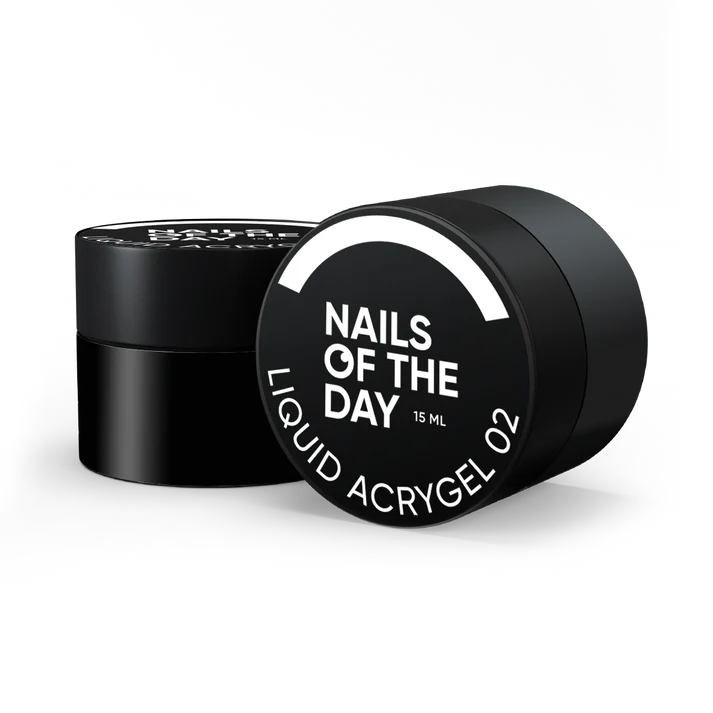 Nails Of The Day Liquid Acrygel 02 — saturated milky liquid acrygel of a new formula for nails, 15 ml