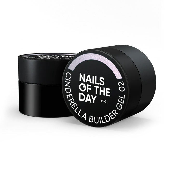 Nails Of The Day Cinderella builder gel 02 — pink builder gel with pearl iridescence for nails, 15 g