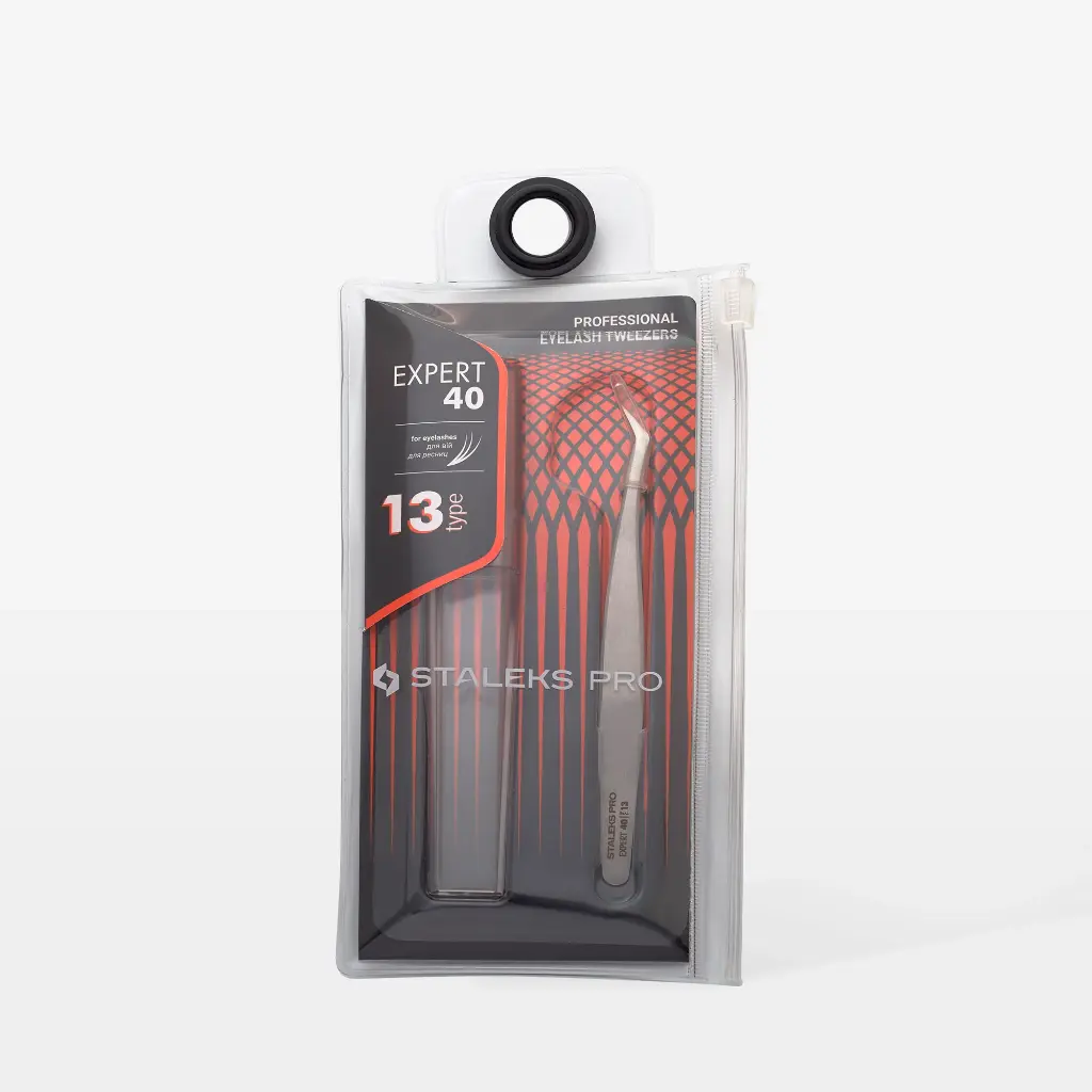 Staleks Professional eyelash tweezers EXPERT 40 TYPE 13 (L-shaped, 40')