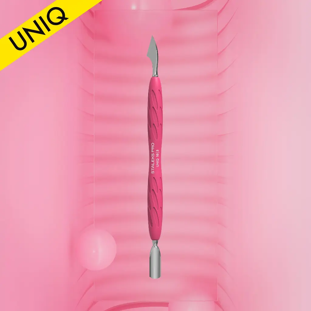 Staleks Manicure pusher Gummy with silicone handle UNIQ 10 TYPE 3 (rounded narrow pusher and cleaner)
