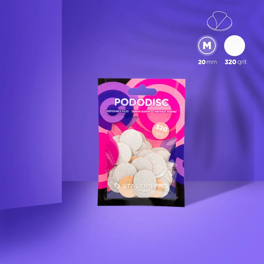 Staleks Disposable white files for pedicure disc PODODISC M EXPERT 320 grit (50 pcs)
