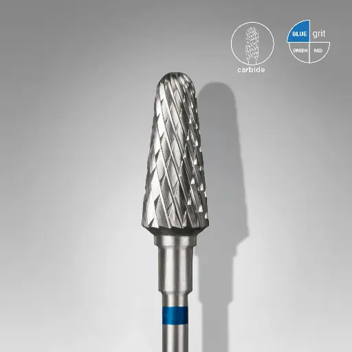 Staleks Carbide nail drill bit frustum blue head EXPERT diameter 6 mm / working part 14 mm