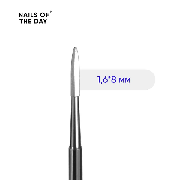 Nailsoftheday Safe Bit – Branded Tungsten Carbide Safe Cuticle Bit, Non-Abrasive, 1.6*8 mm with 6 Edges